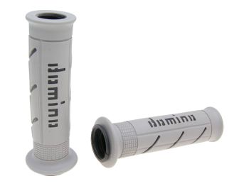 handlebar grip set Domino A250 on-road grey / black open end grips