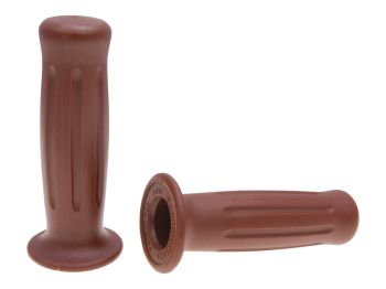 handlebar rubber grip set Domino 3394 on-road / Scooter retro dark brown