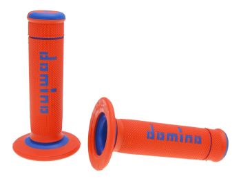 handlebar grip set Domino A190 off-road orange / blue