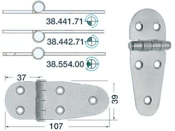 SS hinge 107x39 mm