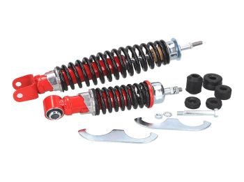 shock absorber kit front & rear Carbone Sport red / black for Vespa PK 50 until 1989