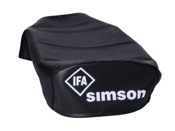 seat cover black w/ logo for Simson S50, S51, Schwalbe KR51/1, KR51/2, Sperber SR4-3, Habicht SR4-4