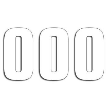 NUMBER #0 16X7.5CM WH