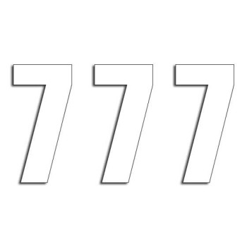 NUMBER #7 16X7.5CM WH