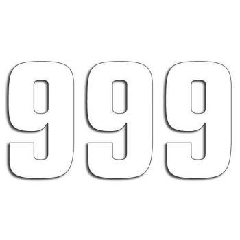 NUMBER #9 16X7.5CM WH