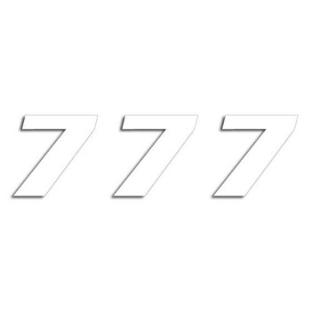 NUMBER #7 20X25CM WH