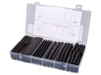 shrink tubing set black 142-piece, self-adhesive