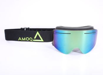 AMOQ Vision Snow Goggles Black-HiVis - Gold Mirror