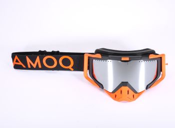 AMOQ Aster Snow Goggles Black-Orange Silver Mirror