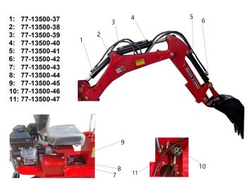Bronco Hydraulic hose Suction tank->pump 77-13500