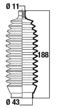 Roolilati tolmukate 11 x 43 x 188