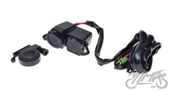 Pistikupesa 12V pistik+usb, mootorrattale, rollerile, ATV-le