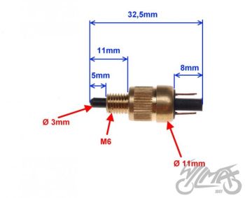 Piduritule lüliti M6, 2 juhet, metall