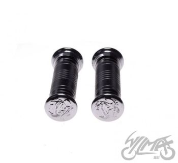 Gripid hülssiga, metall graveeringuga ots "Eagle" - must