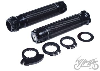 Gripid 22/24mm, rullgaasile Leoshi 658T - must/carbon