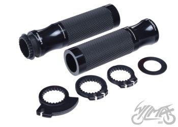 Gripid 22/24mm, rullgaasile Leoshi 652 - must