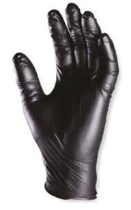 Mustad nitriilkindad puudrita, L, 100 tk pakis