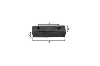 Põrkekumm 245x80x90mm ava 14/vahe 120 mm