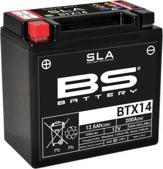 BS Battery BTX14 (FA) SLA - Sealed & Activated (4)