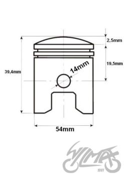 Kolvi komplekt 54mm x 14mm 125cc - 1P54FMI