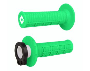ODI Half-Waffle MX Lock-On Grip Set FLO-Green