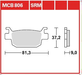Piduriklotsid MCB806 TRW orgaaniline, mõeldud kasutamiseks maantee/offroad/tõukerattad sobib HONDA