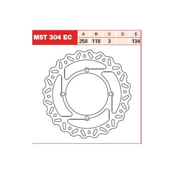 TRW Piduriketas MST304EC Esiosa fikseeritud TRW 250/118/3mm/134mm