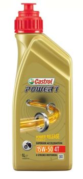 CASTROL 4T mootoriõli 15W50 CASTROL Power 1 1I 4T, API SN JASO MA-2 poolsünteetiline