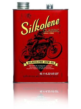 4T mootoriõli 20W50 SILKOLENE Silkolube 4I 4T soovitatav klassikalistele ja ajaloolistele mootorratastele, API SF Mineraal