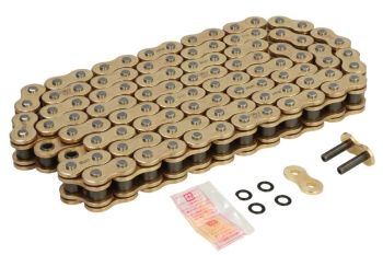 Chain 525 ZVMX2 hiper-reinforced, number of links: 102, sealing type: X-RING, black/golden, connection type: rivet point fits: DUCATI MULTISTRADA, ST3, ST4, ST4S, STREETFIGHTER 400-1099 1994-2013