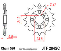 Esimene hammasratas JT 284.14 self-cleaning