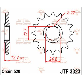 SPROCKET FRONT 22T 520