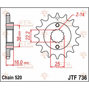 SPROCKET FRONT 14T 520