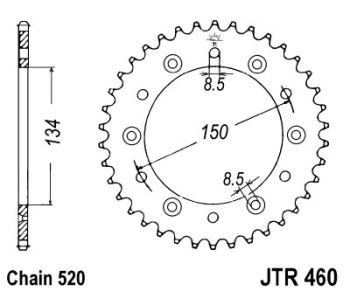Tagumine hammasratas JT 460.47
