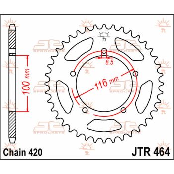 SPROCKET REAR 44T 420