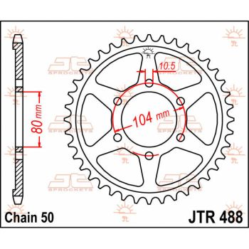 SPROCKET REAR 38T 530