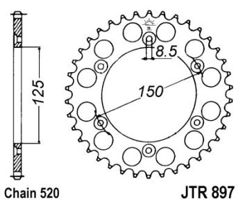Tagumine hammasratas JT 897.42