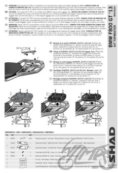 Kohvri adapter, ülemine - Shad, BMW F800GT