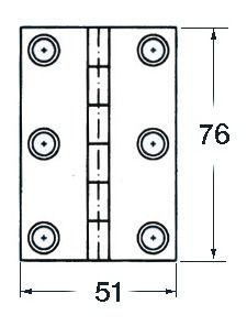 S.S blind hinge 76x51 mm rect