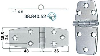 S.S hinge 88x38 mm