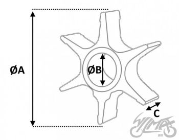 Veepumba impeller mercury / tohatsu