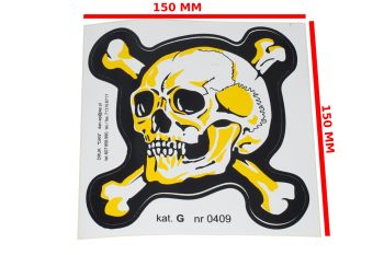 NAKLEJKA PIRAT BIAŁO-ŻÓŁTY DUŻA 0409 KAT-G