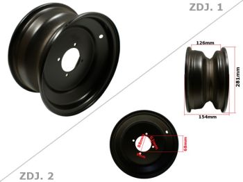 FELGA ATV 10'' 4 ŚRUBY PRZÓD ATV HB