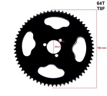 ZĘBATKA TYŁ POCKET T8F 64z 29mm CZARNA HB