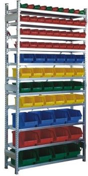 LAORIIUL/LADUSTUSKARPIDEGA RIIUL 2000X1000MM. METALL. SÜGAVUS 300MM. 100 KG/RIIUL. 74 PLASTKARBIGA