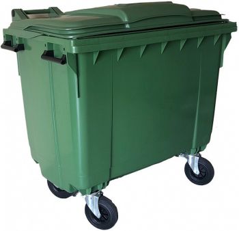 KAANEGA PRÜGIKONTEINER/PRÜGIKAST RATASTEL 660L ROHELINE 125.8X78X121.3CM JNK