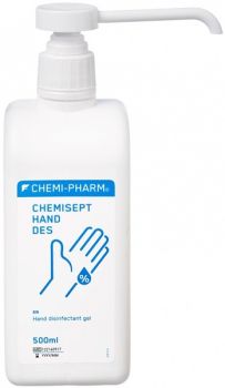 CHEMISEPT HAND DES ANTISEPTILINE GEEL KÄTELE (DESO) 500ML/PUMP CHEMI-PHARM