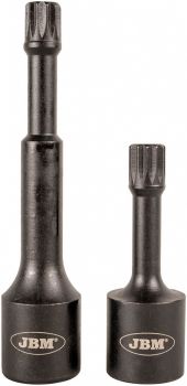 1/2" M12 IMPACT BIT SOCKET SET FOR SPLINE (XZN) SCREWS. 2 PCS