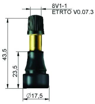 TL-VENTIIL TR600XHP. KAUBIKUTELE. 6.9BAR. L=32.2/43.8MM. AVA 11.3MM