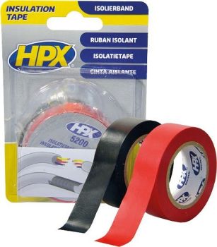 PVC ELEKTRIKU TEIP 19MM/10M 2 TK MUST+ PUNANE ISOLEER HPX